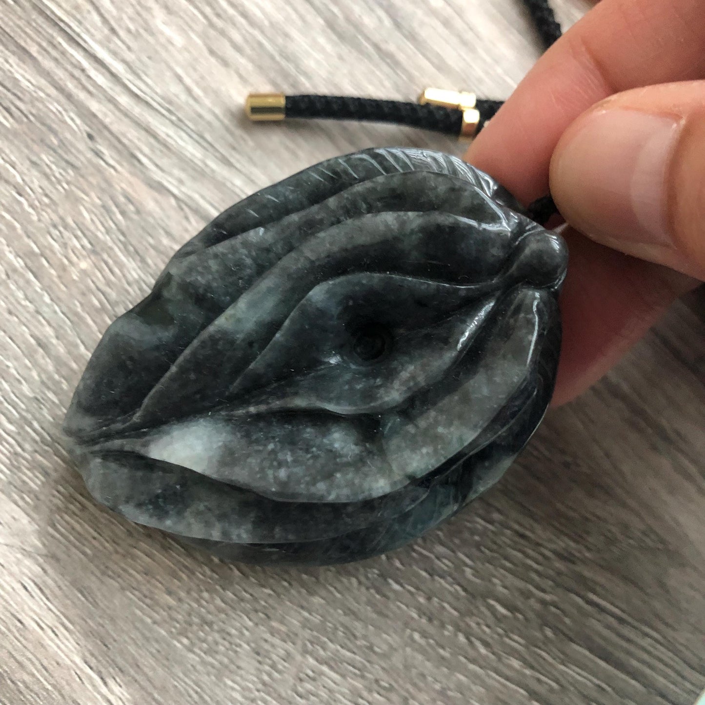 56mm Jadeite Jade Wuji Carved Human Part Pendant