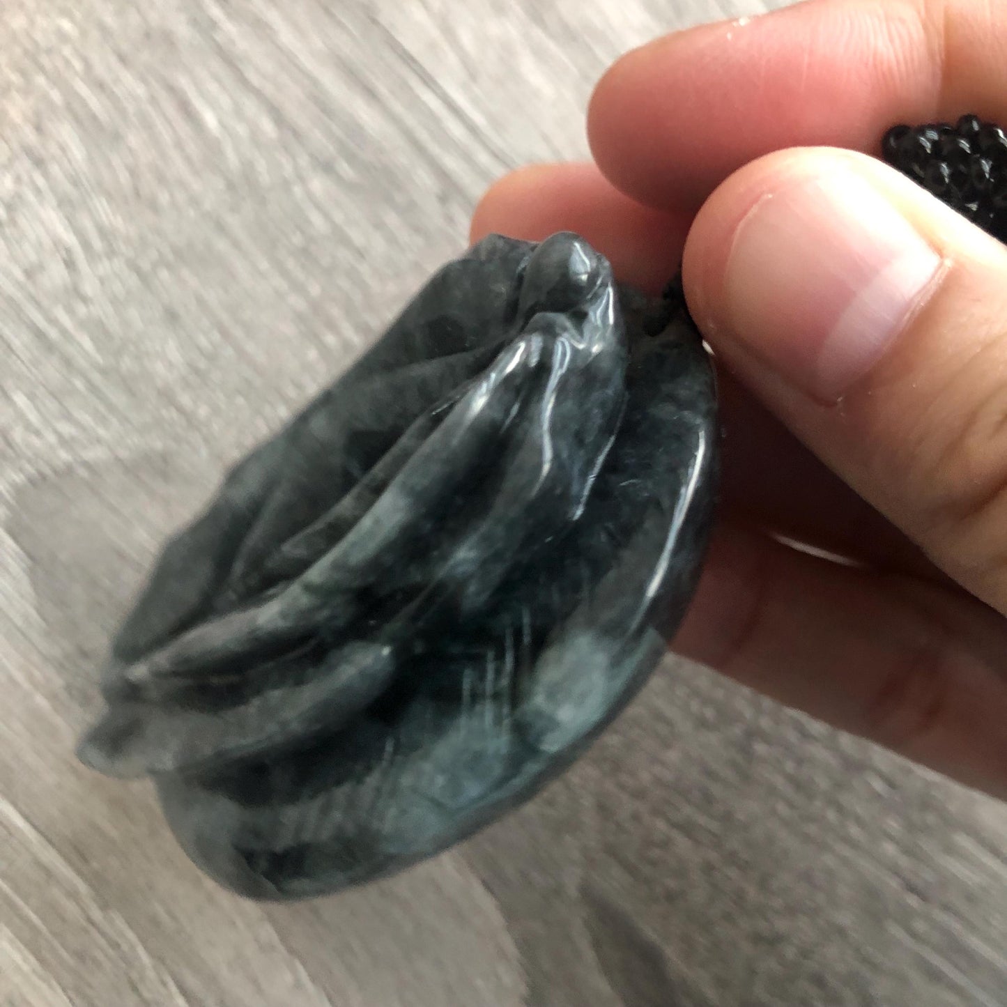 56mm Jadeite Jade Wuji Carved Human Part Pendant