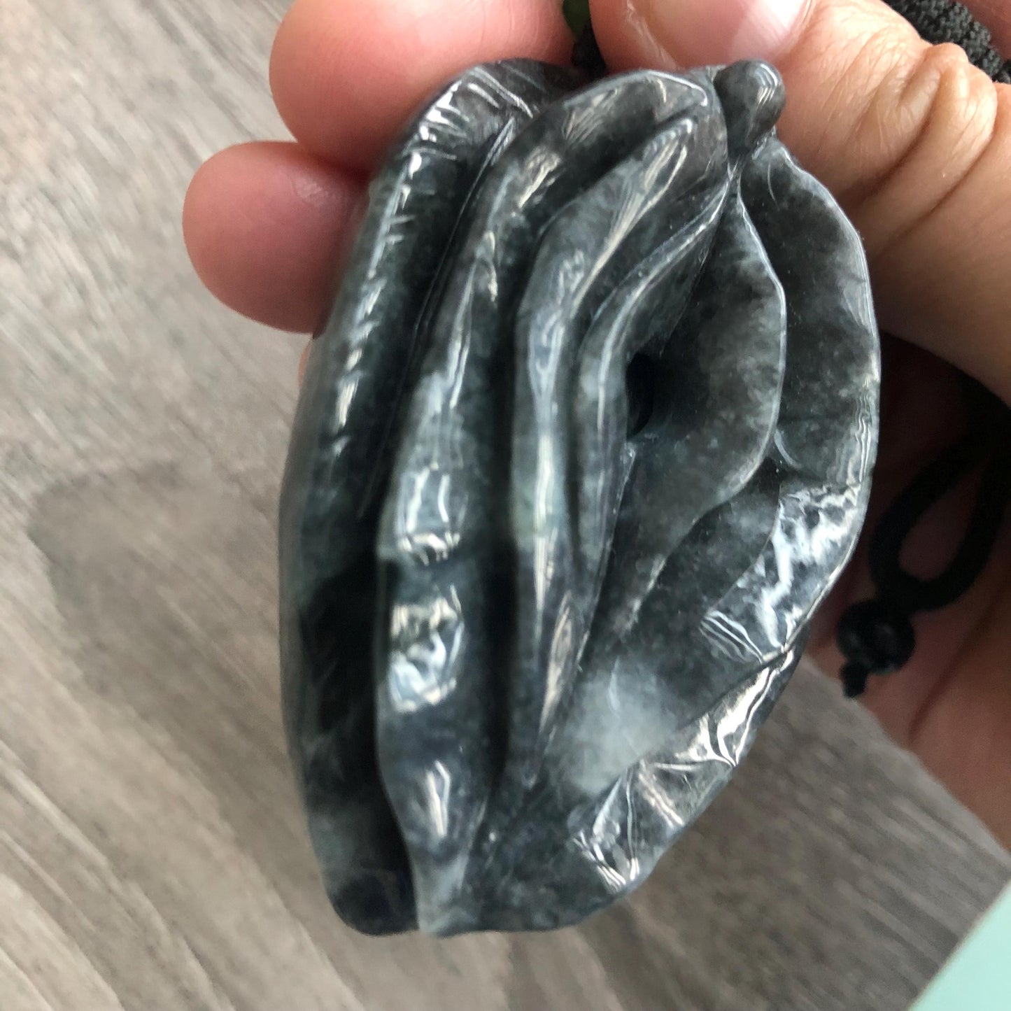 56mm Jadeite Jade Wuji Carved Human Part Pendant