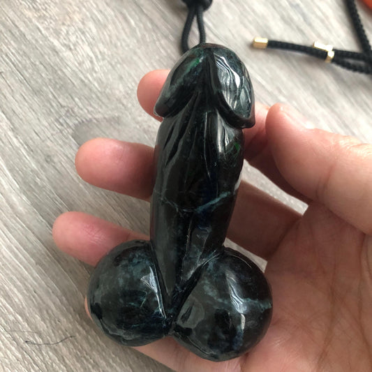 80mm Jadeite Jade Wuji Carved Human Part Pendant