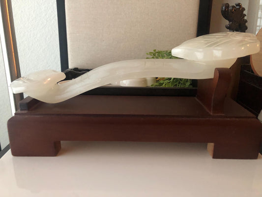 11 Icy Afghan Jade Carved Ruyi Display RARE