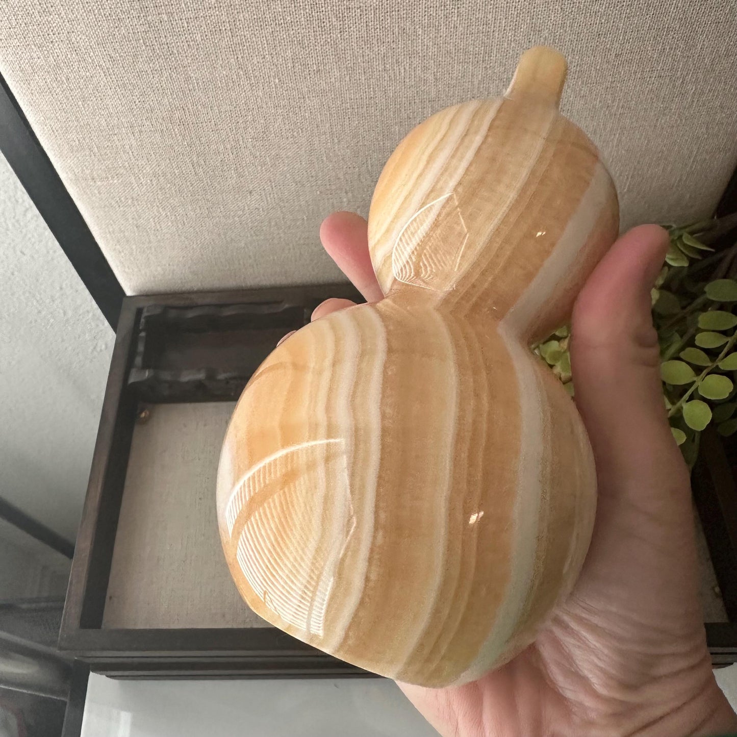 5.5 inches Hulu Gourd Jade Display Statue