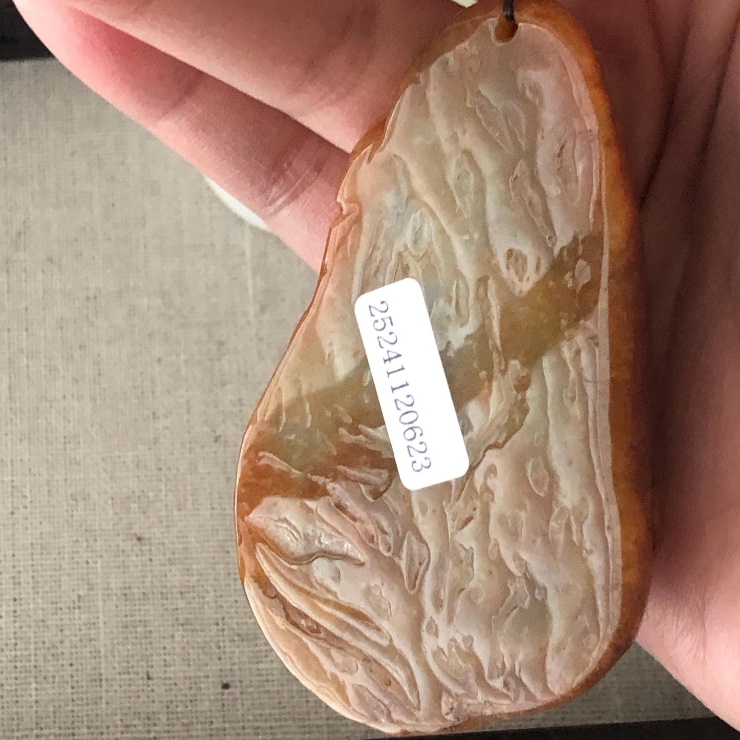 72.7mm Red Brown Jadeite Jade Carved Elephant Pendant