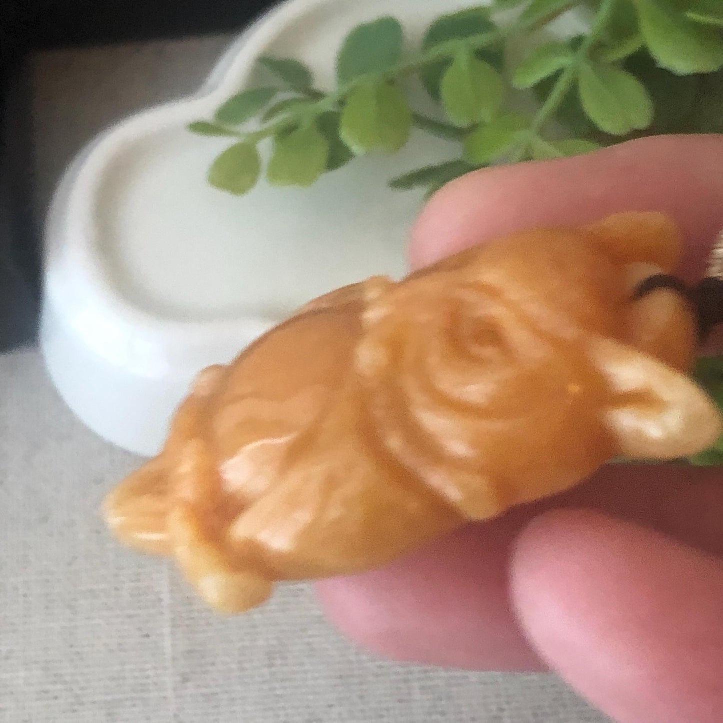 42.4 Jadeite Jade Yellow Brown Carved Owl Pendant Charm