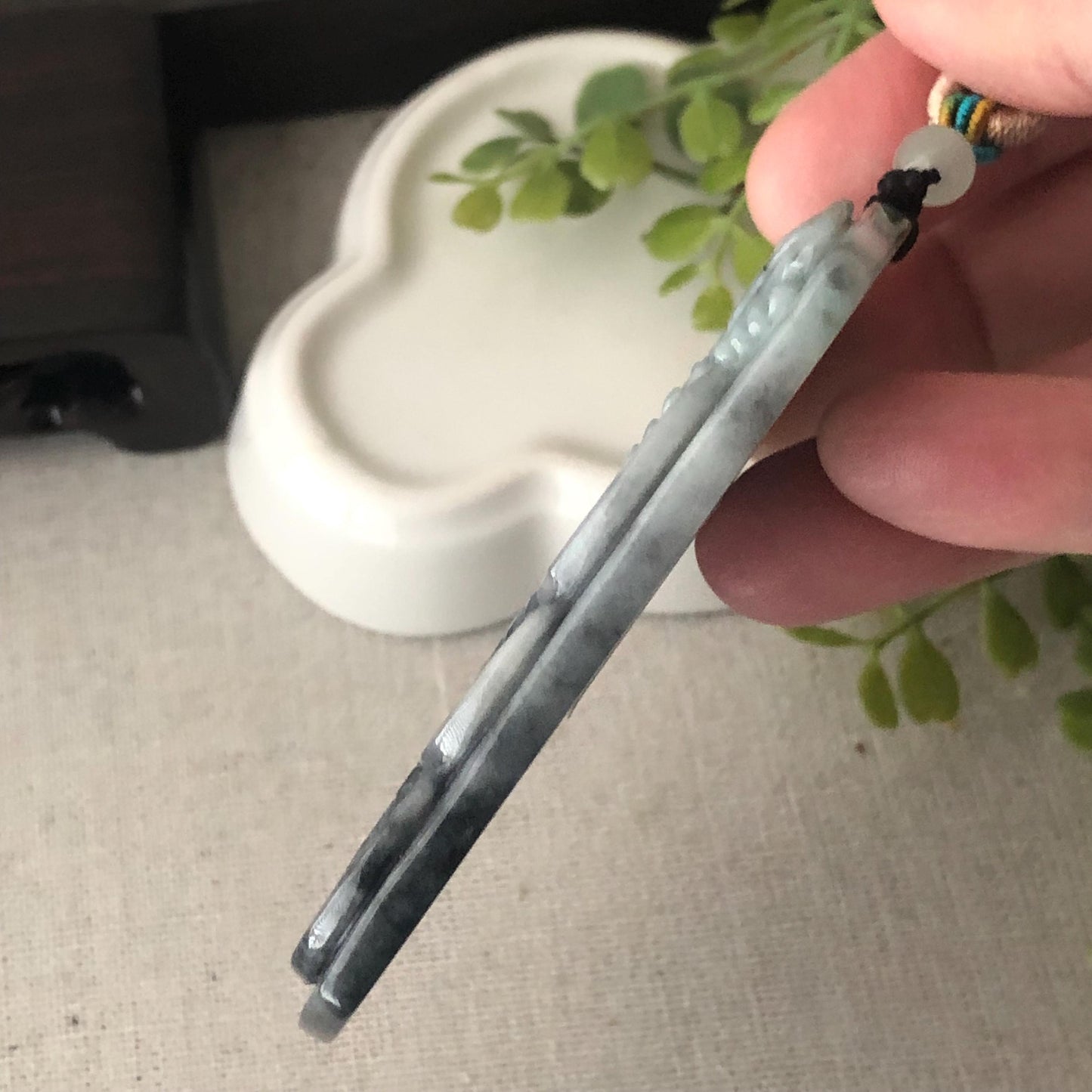 74mm Wuji Green Jadeite Jade Carved Lizard Lucky Coin Pendant