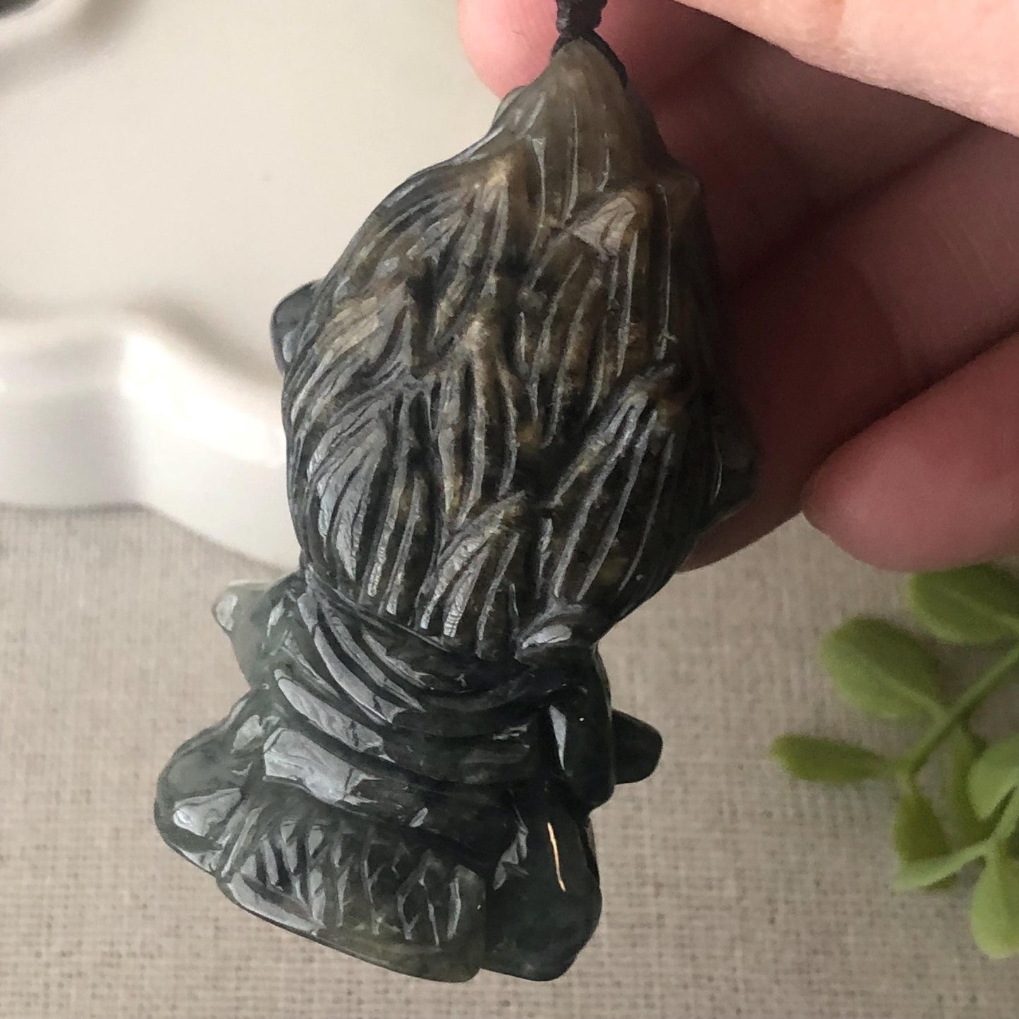 52mm Jadeite Jade Wuji Carved Monkey King Pendant Charm