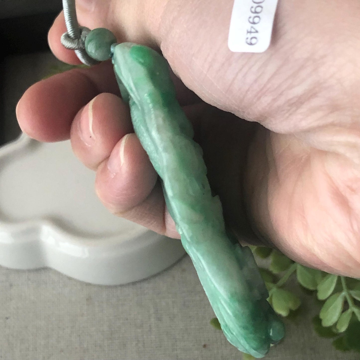 67.8 mm Jade Jadeite Green carved dragon Pendant