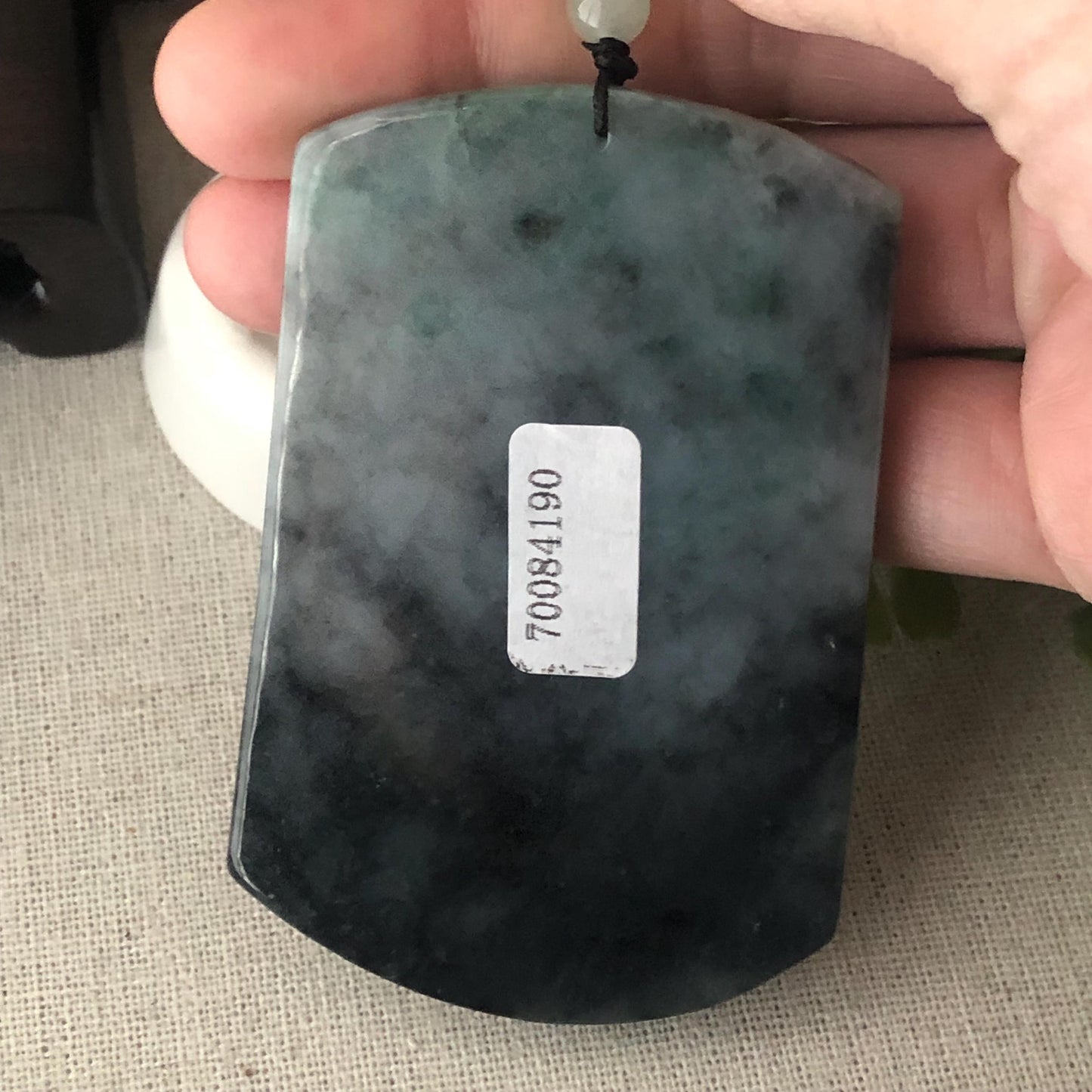 74mm Wuji Green Jadeite Jade Carved Lizard Lucky Coin Pendant