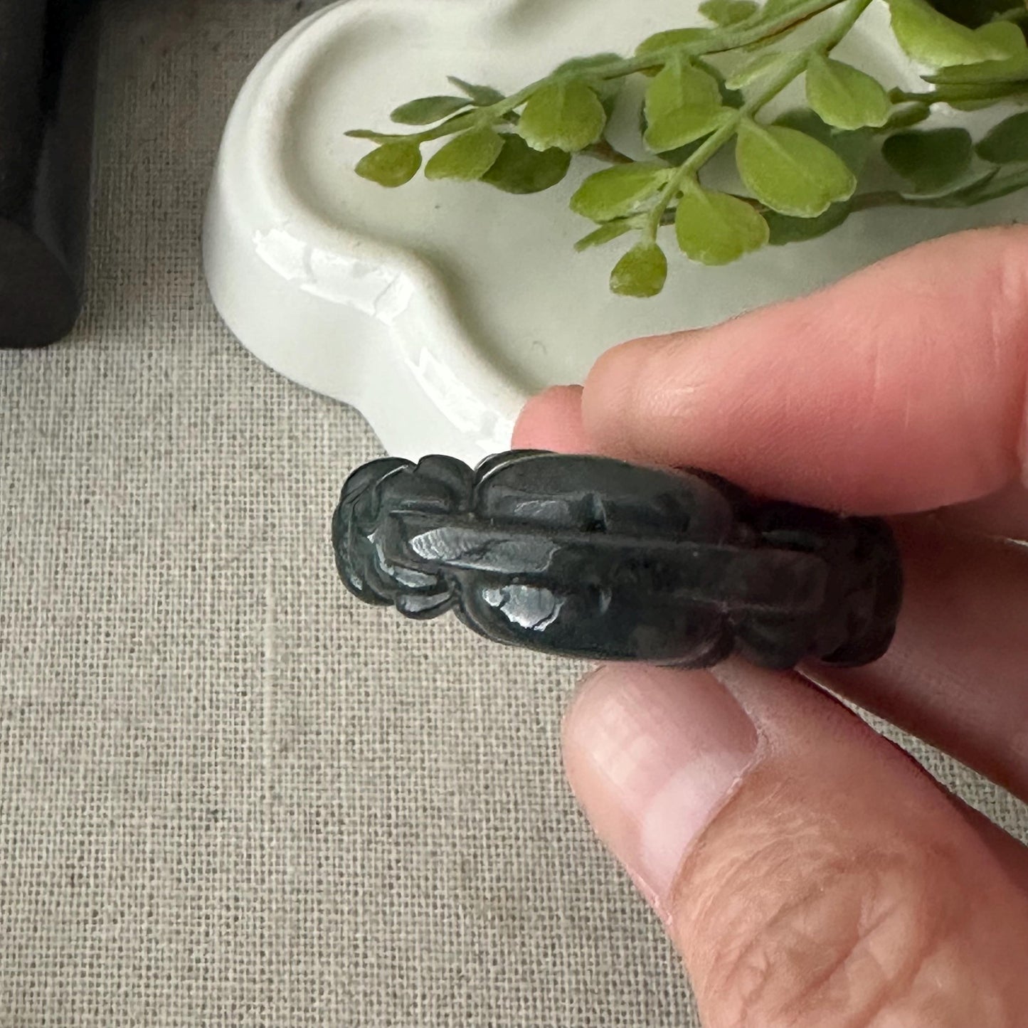 37 mm Wuji Jade Carved Double Sided Happy Buddha Pendant