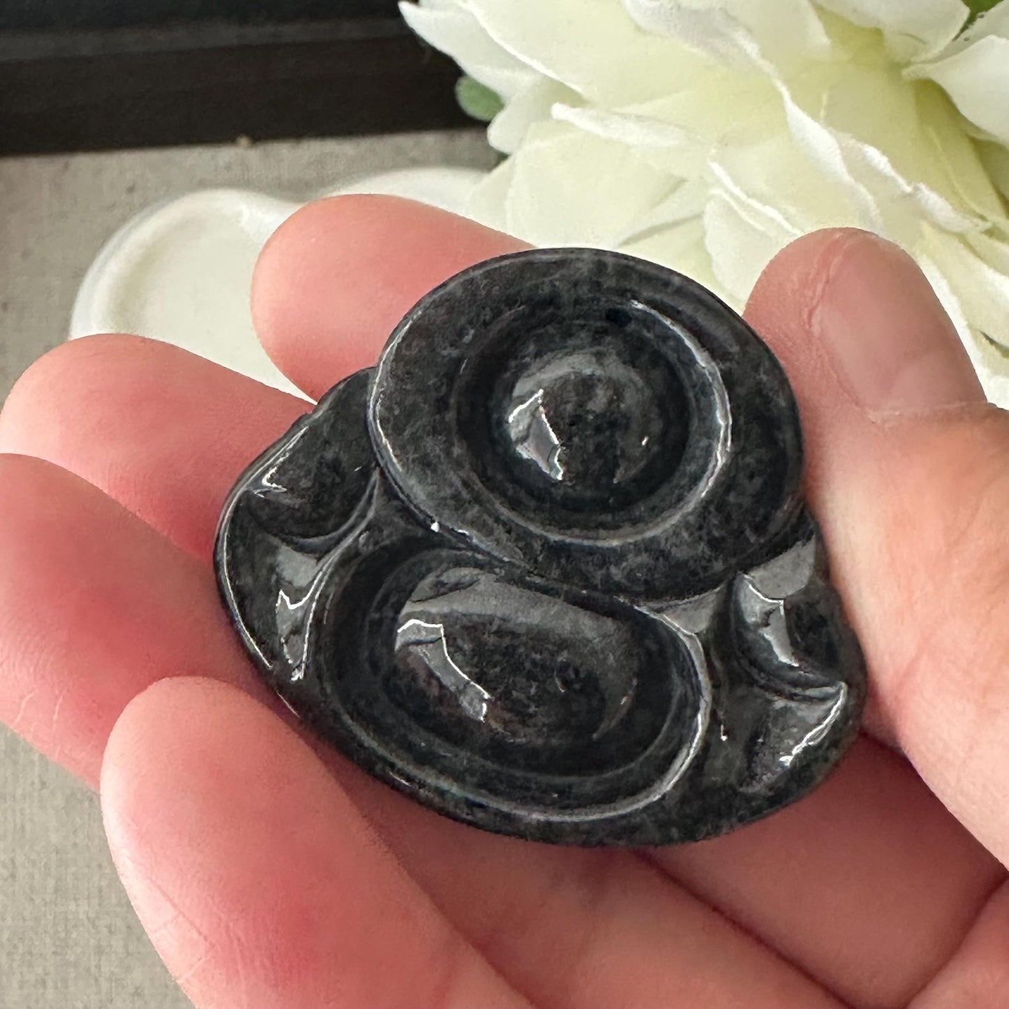 50 mm Wuji Jade Carved Happy Buddha Pendant